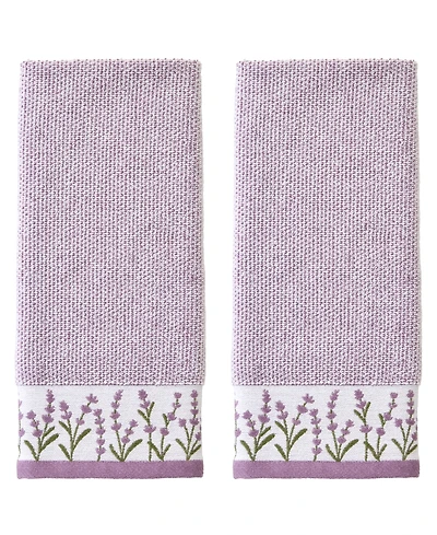 Skl Home Lavender Border Hand Towel Curved 2-Piece Hand Towel Set