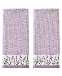 Skl Home Lavender Border Hand Towel Curved 2-Piece Hand Towel Set