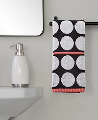 Skl Home Polka Dot Grande Jacquard Curved 2-Piece Hand Towel Set