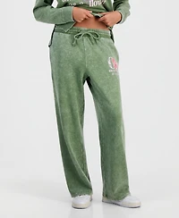 Rebellious One Juniors' Sweet Flowers Fleece Sweatpants