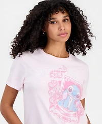 Disney Juniors' Stitch Social Club Graphic Short-Sleeve T-Shirt