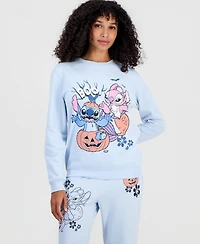 Disney Juniors' Stitch Halloween Fleece Crewneck Pullover