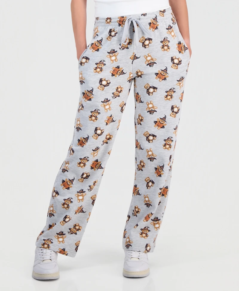 Love Tribe Juniors' Halloween Teddy Bear Straight-Leg Sweatpants