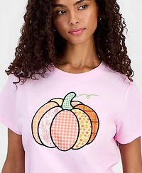 Freeze 24-7 Juniors' Pumpkin Patchwork T-Shirt