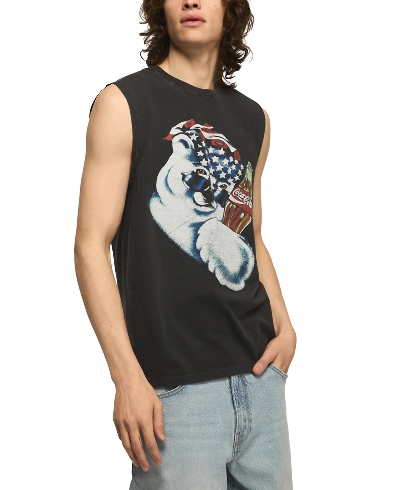 Lucky Brand Men's Coke Polar Bear Graphic Tank Top