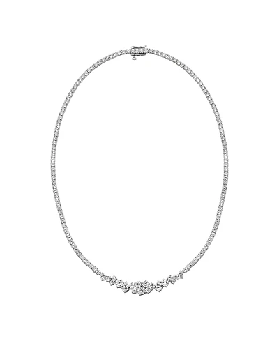 Arabella Created Sapphire & Created White Sapphire Tennis Necklace in Sterling Silver