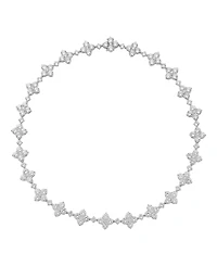 Arabella White Cubic Zirconia Flower Necklace (96-7/8 ct. t.w.) in Sterling Silver