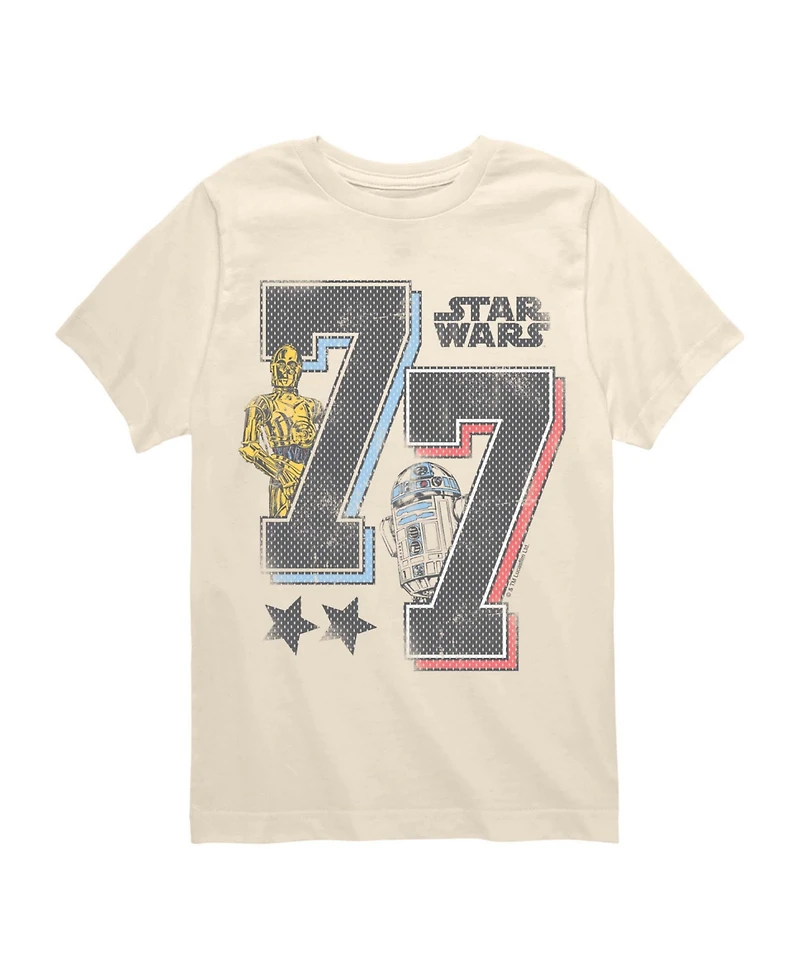 Star Wars Boys' 8-20 C-3PO and R2D2 Sporty Short-Sleeve Graphic T-Shirt