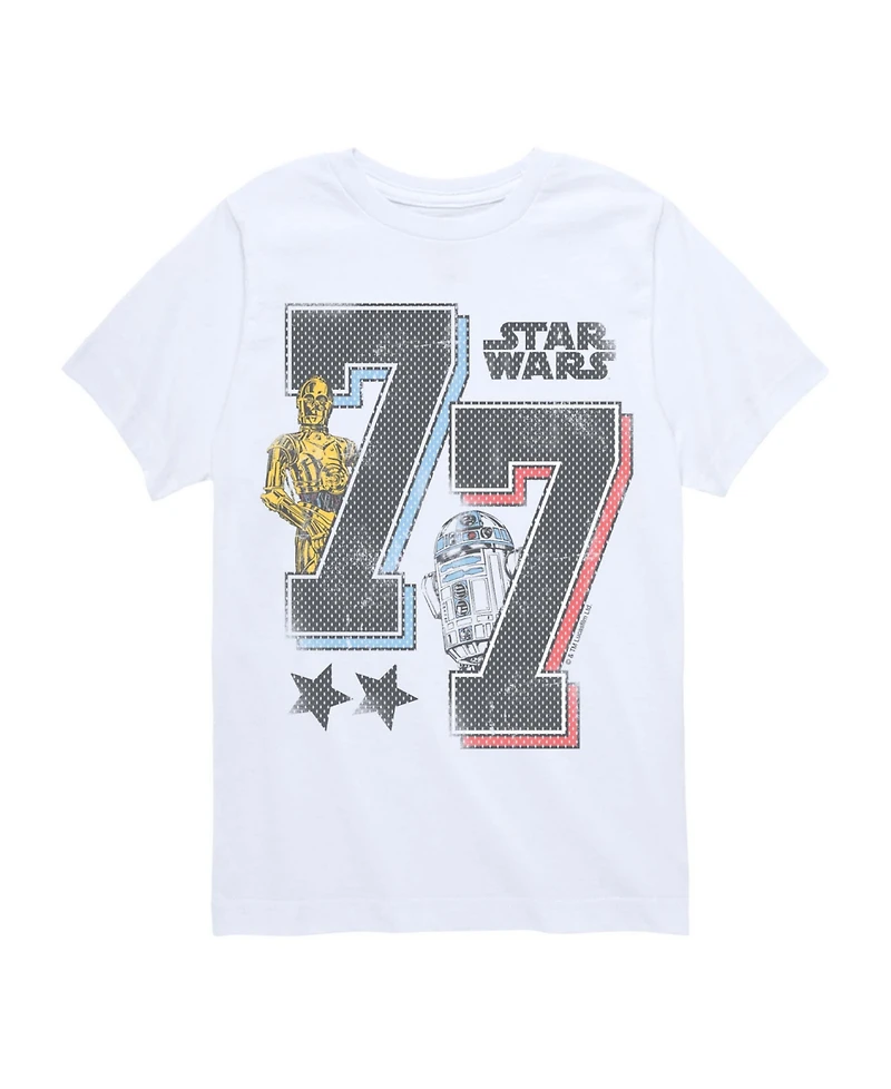 Star Wars Boys' 8-20 C-3PO and R2D2 Sporty Short-Sleeve Graphic T-Shirt