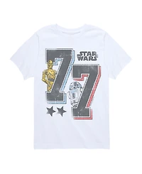 Star Wars Boys' 8-20 C-3PO and R2D2 Sporty Short-Sleeve Graphic T-Shirt
