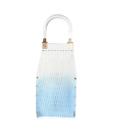 Pre-Owned Fendi Blue Gradient Laser Cut Patent and Suede Sunny Top Handle Bag