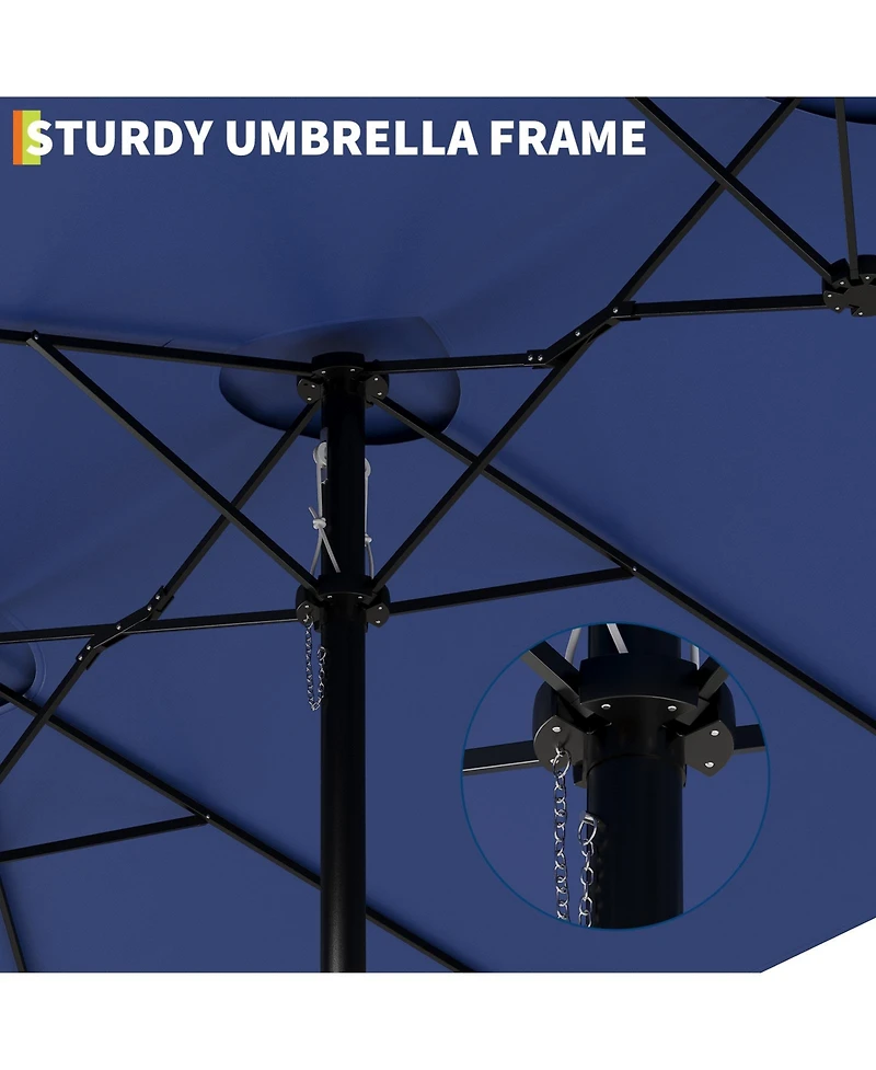 gaomon 13 Feet 3-Head Outdoor Patio Umbrella for Poolside, Lawn and Backyard, Without Base