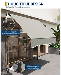 gaomon Outdoor Sunshade Shelter, Manual Patio Retractable Awning, Uv Protection for Backyard Garden