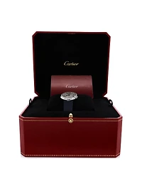 Pre-Owned Cartier Ballon Blanc de Cartier Quartz Watch in Stainless Steel and Satin with Diamond Bezel 30mm
