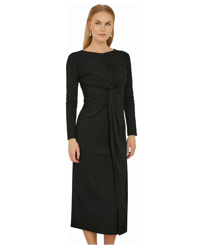 Yumi Women's Midi Fitted Stretch Dress