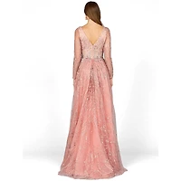 Lara Women's Elegant Overskirt Dress with Long Sleeves