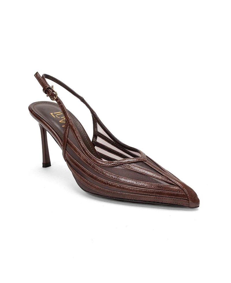 Prologue Shoes Women's Eleana Slingback Mesh Stiletto Pump
