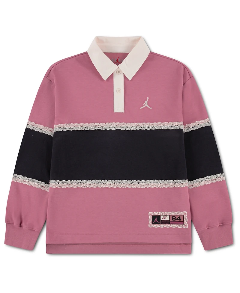 Jordan Girls' 7-16 Dri-Fit Allstar Rugby Sweatshirt