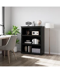 gaomon 3 Tier Bookcase, Low Bookcase Wooden Shelf for Home Office, Living Room, Bed Room