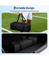 Xo 5-in-1 Soccer Goal, Collapsible Steel Frame Soccer Net with Rebounder, Portable Training Goal for Backyard