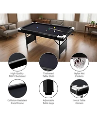 Xo Folding Pool Table, Portable Billiards Table Set with Accessories