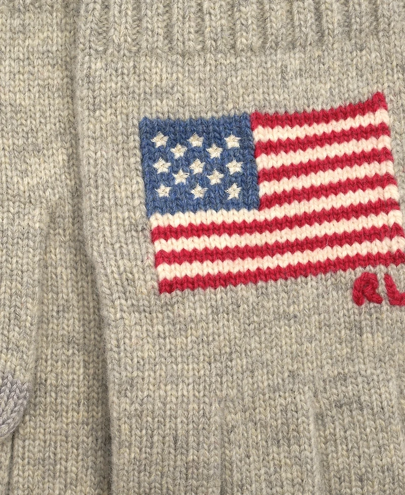 Polo Ralph Lauren Men's Wool Blend Rl Flag Knit Gloves
