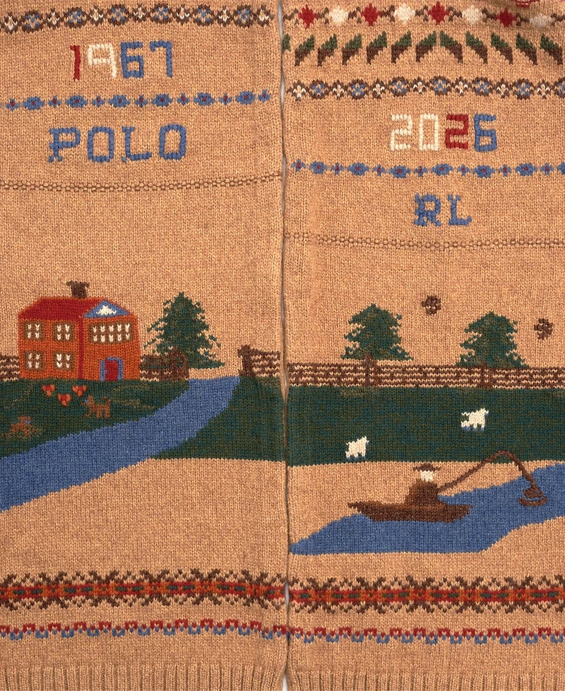 Polo Ralph Lauren Men's Knit Sampler Print Scarf