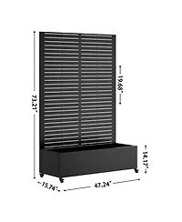 Asagikoiai Rolling Metal Raised Garden Bed with Trellis and Drainage, Outdoor Planter Box