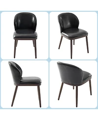 homfan Modern Dining Chairs Set of 6 - Upholstered Ergonomic Seat, Sturdy Wood Legs, 265 lbs Capacity - Ideal for Kitchen, Dining Room