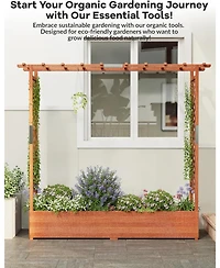 Xo Elevated Wooden Garden Bed with Trellis and Roof
