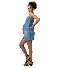 Ingrid + Isabel Maternity Sleeveless Soft Denim Romper