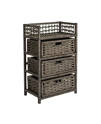Household Essentials 3-Drawer Storage Organizer Unit with Top Shelf and Cutout Handles