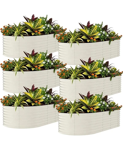 Xo Pack Galvanized Raised Garden Beds 8x4x2 ft, Metal Planter Boxes for Vegetables, Flowers