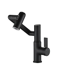 Midola Bathroom Sink Faucet with Spray Function, Temperature Display, Anti-Slip Switch, Hot and Cold Controls, and 360degree(s) Swivel Spout