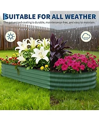 Xo 2-Pack 10x4x1.5FT Galvanized Raised Garden Bed, Metal Planter Boxes for Vegetables Flowers Herbs