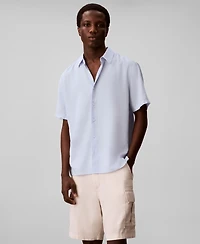 Calvin Klein Men's Linen-Blend Classic Button-Down Shirt