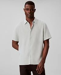 Calvin Klein Men's Linen-Blend Classic Button-Down Shirt