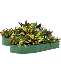 Xo 2-Pack 8x4x1.5FT Galvanized Raised Garden Bed, Metal Planter Boxes for Vegetables Flowers Herbs