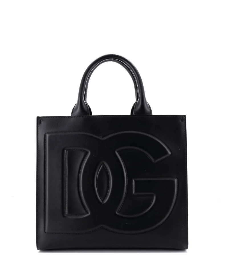Pre-Owned Dolce & Gabbana Embossed Logo Beatrice Tote Leather