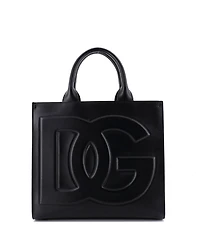 Pre-Owned Dolce & Gabbana Embossed Logo Beatrice Tote Leather