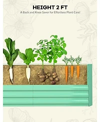 Xo 2-Pack 6x3x2FT Metal Raised Garden Bed, Heavy Duty Planter Boxes for Vegetables Herbs Flowers, Outdoor Garden Bed