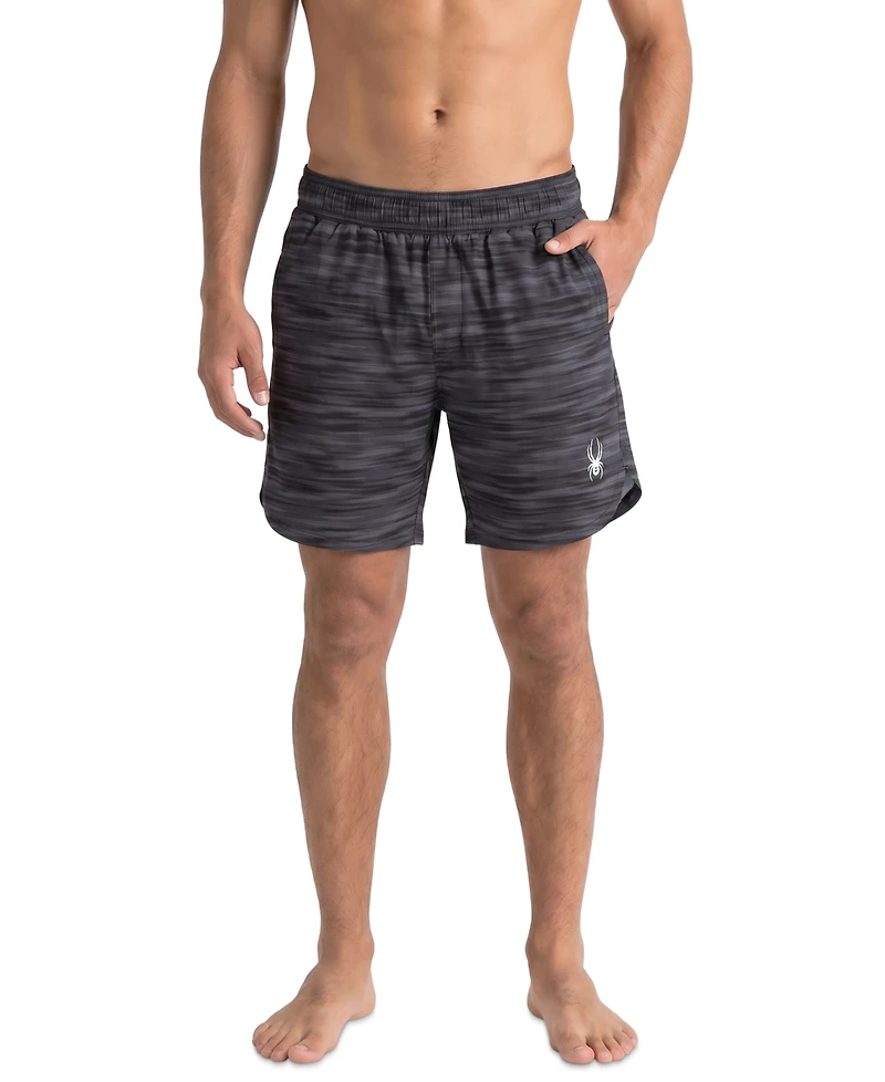 Spyder Men's Jute Print Scallop 7.5" Volley Swimsuit
