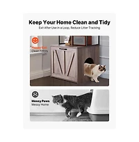 Ruie 23.6 in Cat Litter Box Enclosure Cabinet with Storage Shelves Modern