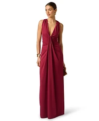 Adrianna Women's Artisan Plunge V-Neck Draped Ball Gown