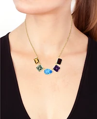 Effy Collection Multi-Gemstone Necklace (10-1/4 ct. t.w.) in 14k Gold Over Sterling Silver