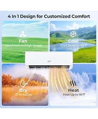 Costway 12000BTU Wifi Enabled Mini Split Ac 22 SEER2115V Inverter Air Conditioner