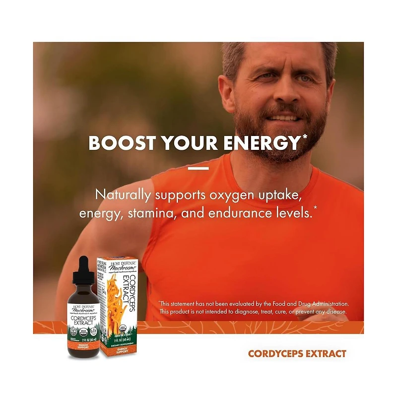 Host Defense Cordyceps Extract - Immune & Energy Support Supplement - Kidney Health Supplement with Cordyceps