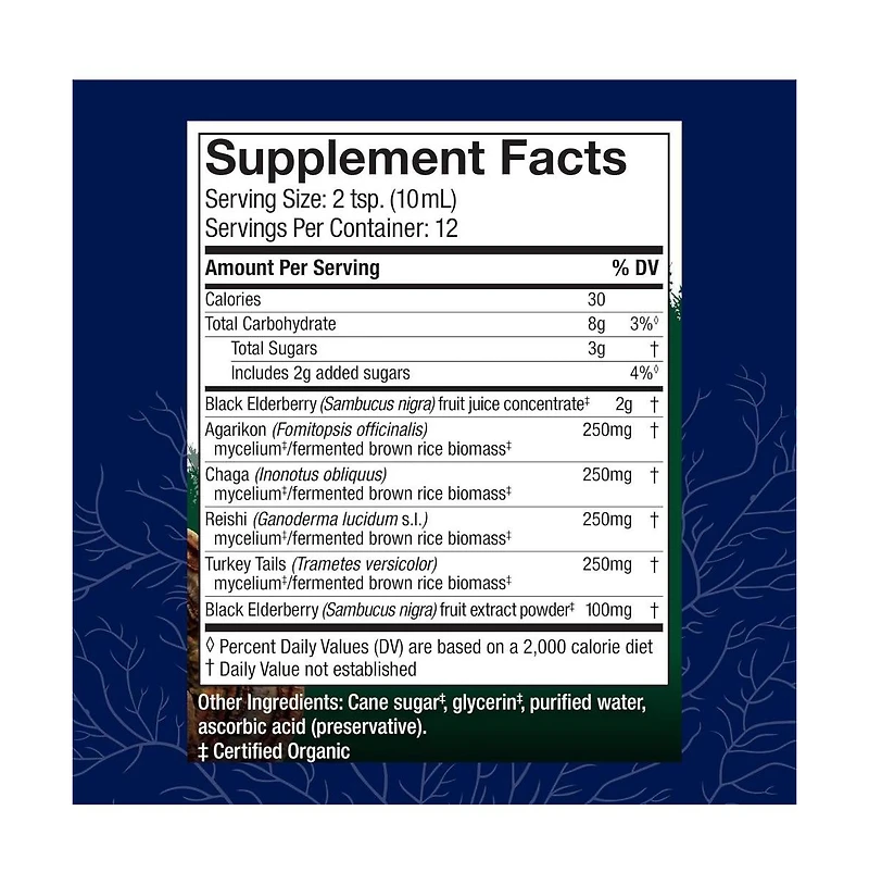 Host Defense Elderberry Plus Syrup - Immune & Respiratory Supplement - Liquid Mushroom Supplement with Turkey Tail, Reishi, Agarikon & Chaga