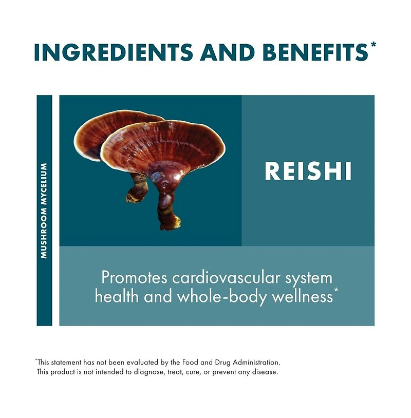 Host Defense Reishi Capsules - Heart & Immune Health Support Supplement - Mushroom Supplement to Support Energy & Vitality