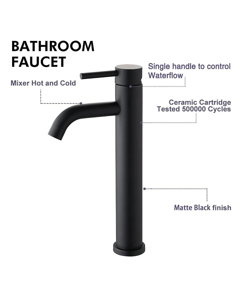 Phying Single Hole Single Handle Bathroom Sink Faucet, Modern Design, Easy to Install